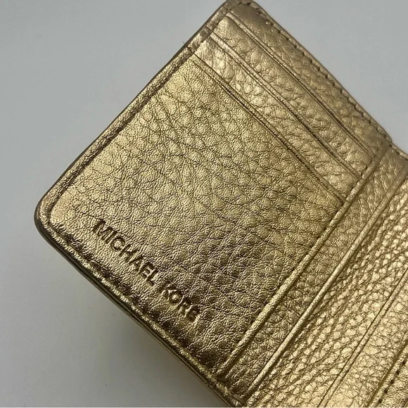 Michael Kors Metallic Gold Leather Wallet - Picture 5 of 10